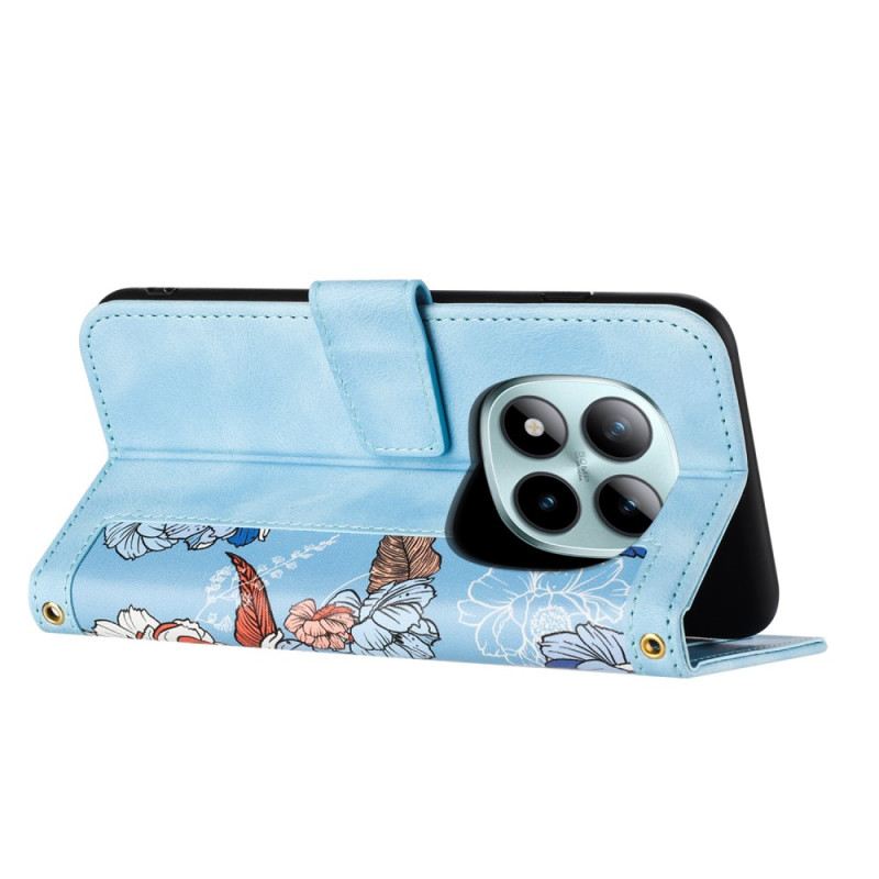 Fliptok Xiaomi Redmi Note 15 Pro 5g Virágmintás Pánttal