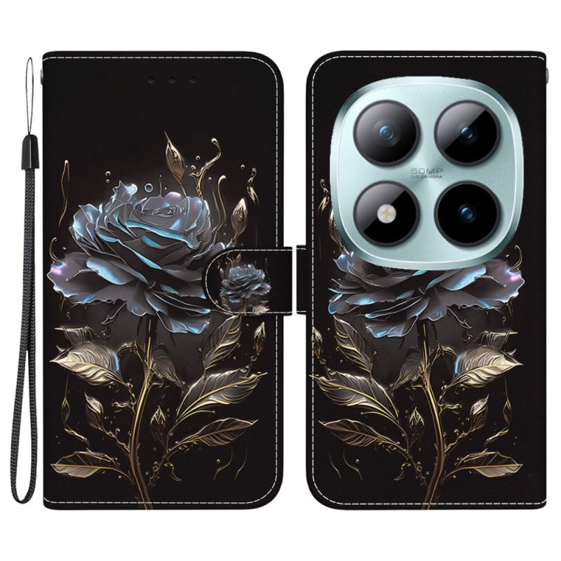 Kinyitható Bőrtok Xiaomi Redmi Note 15 Pro 5g Fekete Rózsa