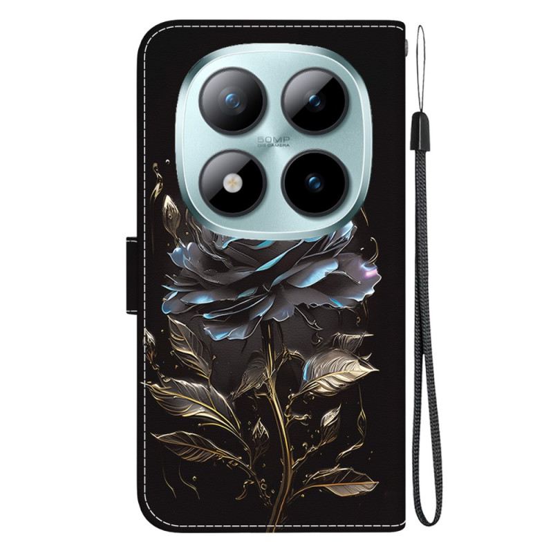 Kinyitható Bőrtok Xiaomi Redmi Note 15 Pro 5g Fekete Rózsa