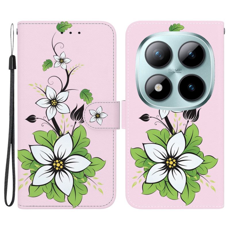 Kinyitható Bőrtok Xiaomi Redmi Note 15 Pro 5g Liliom Minta