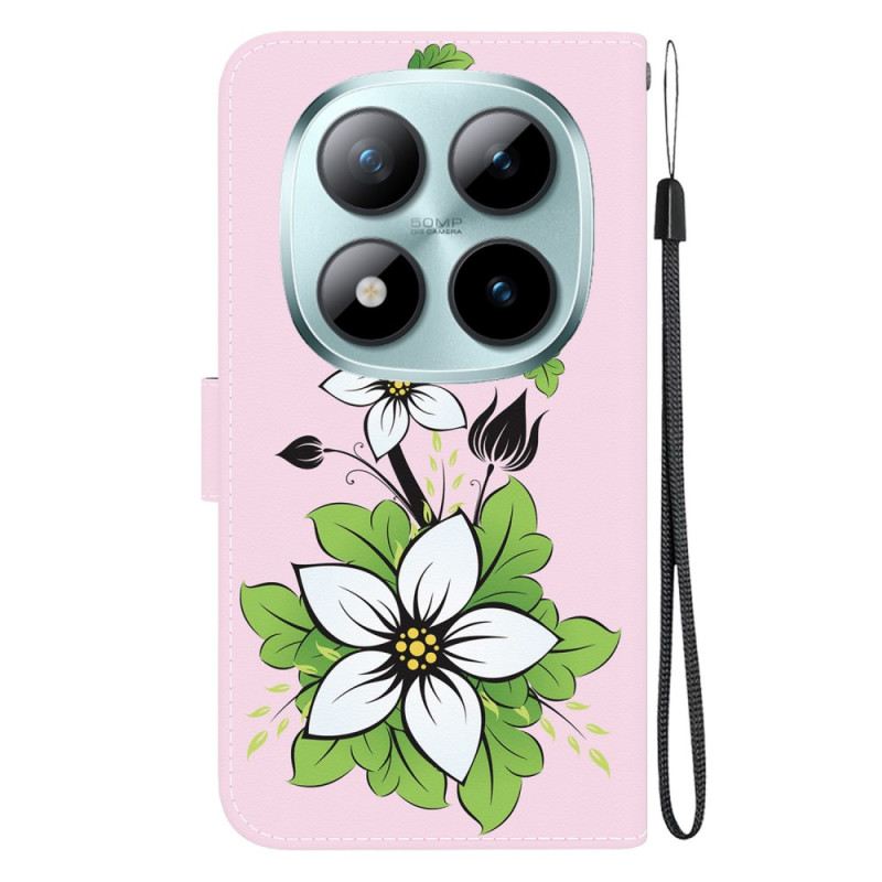 Kinyitható Bőrtok Xiaomi Redmi Note 15 Pro 5g Liliom Minta