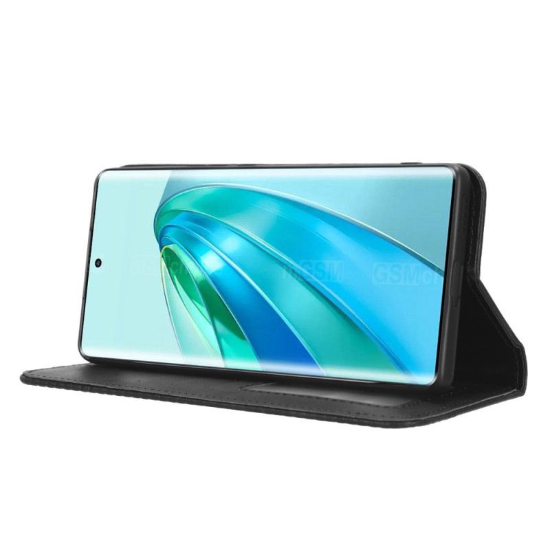 Fliptok Honor Magic 5 Lite Bőrtok Stilizált Bőr Stílus
