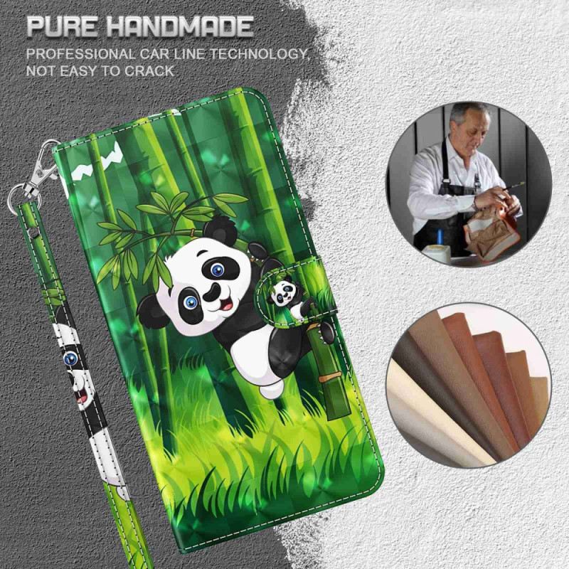 Fliptok Samsung Galaxy A14 / A14 5G Panda Love With Lanyard