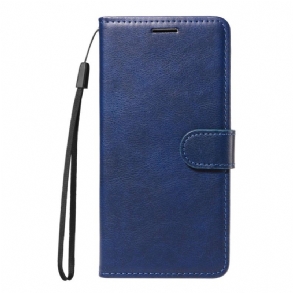 Bőrtok Xiaomi Redmi Note 14 4g Egyszínű Műbőr Pánttal