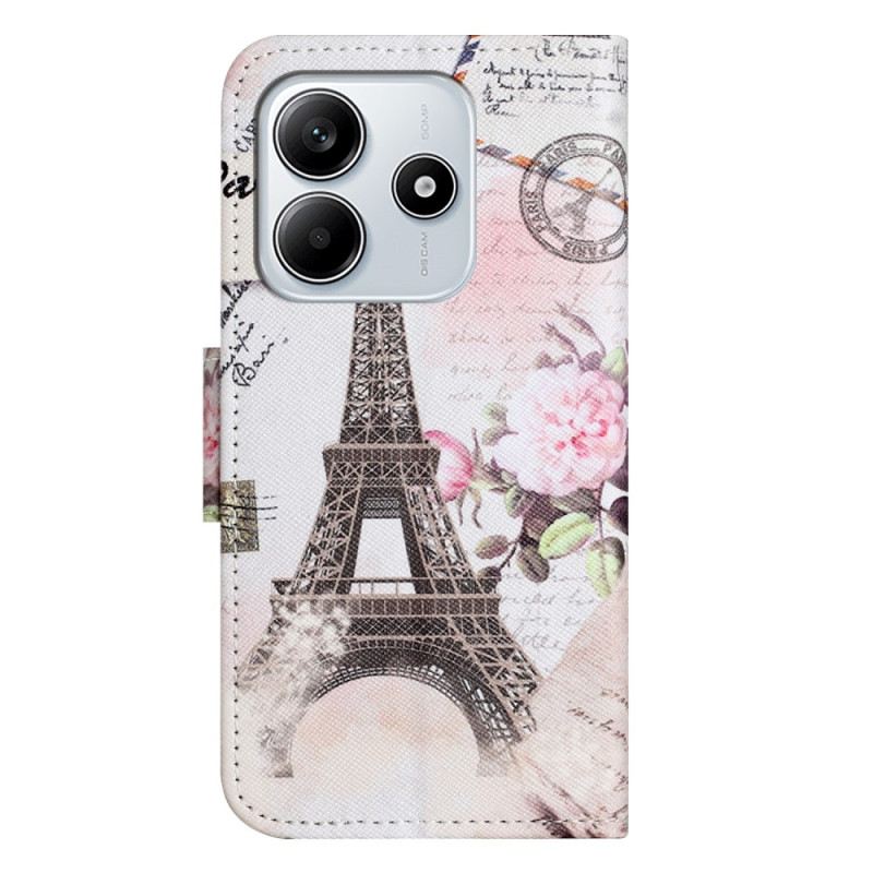 Bőrtok Xiaomi Redmi Note 14 4g Eiffel-torony