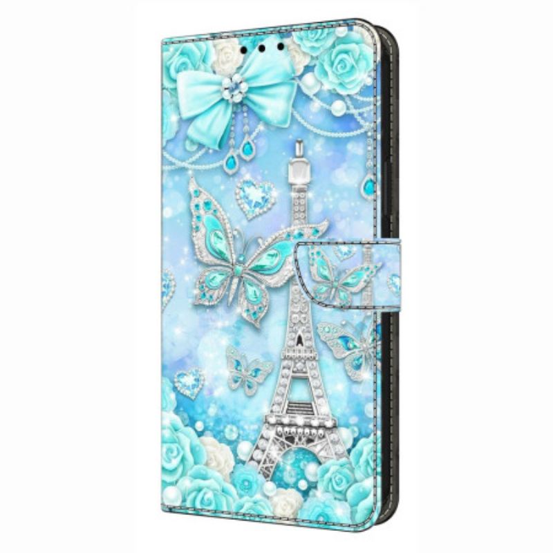 Bőrtok Xiaomi Redmi Note 14 4g Értékes Eiffel-torony