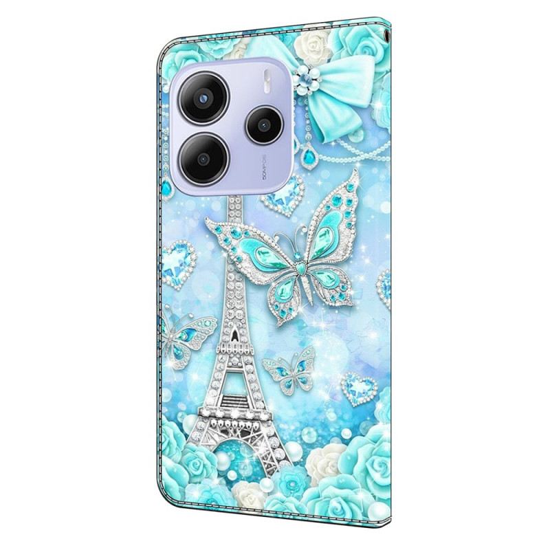 Bőrtok Xiaomi Redmi Note 14 4g Értékes Eiffel-torony