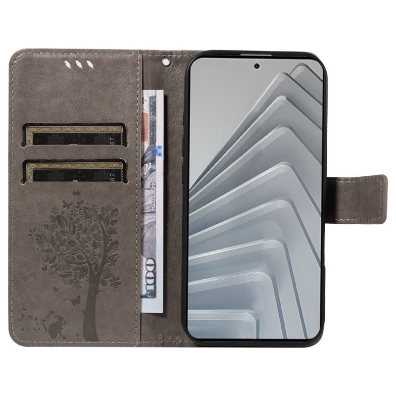 Bőrtok Xiaomi Redmi Note 14 4g Fa És Macska