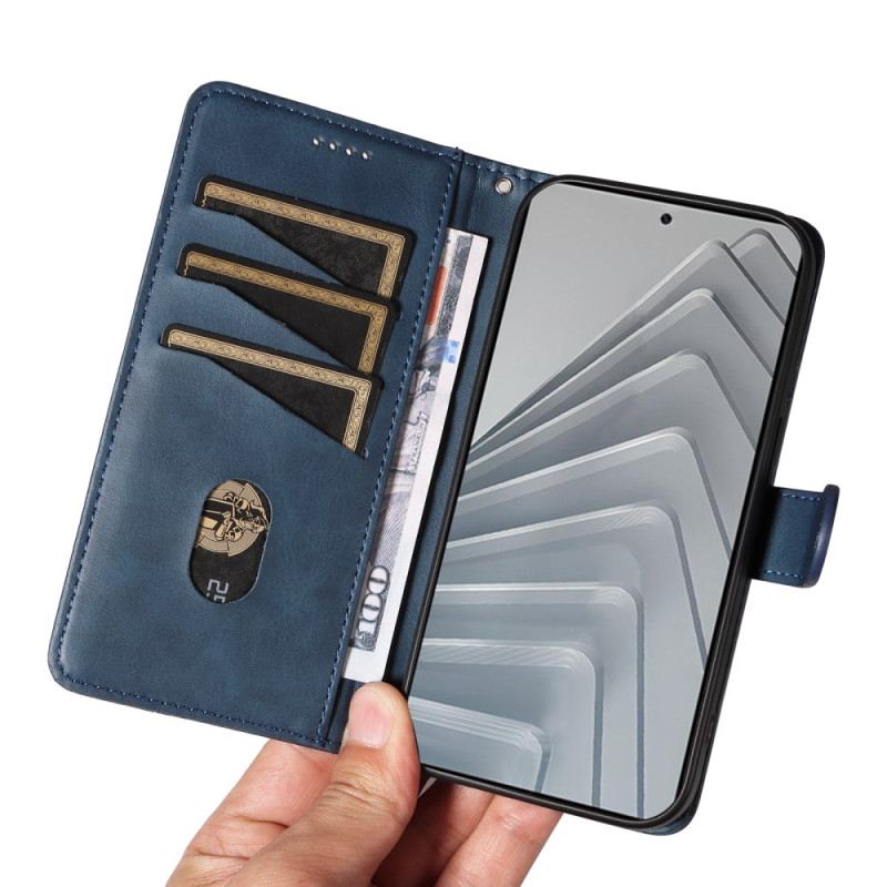 Bőrtok Xiaomi Redmi Note 14 4g Geometrikus Vonalak