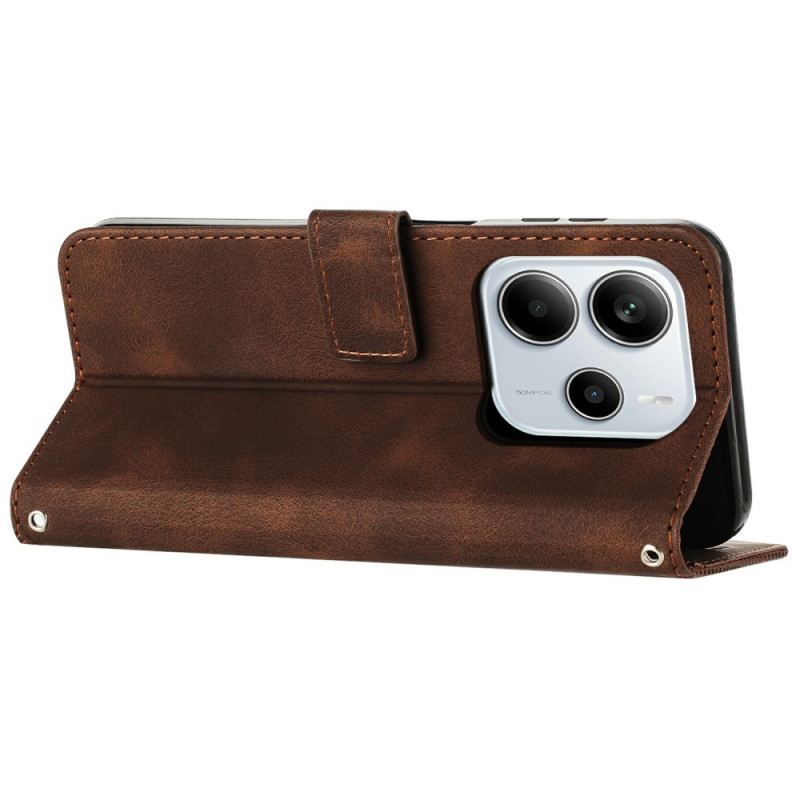 Bőrtok Xiaomi Redmi Note 14 4g Geometrikus Vonalak Pánttal