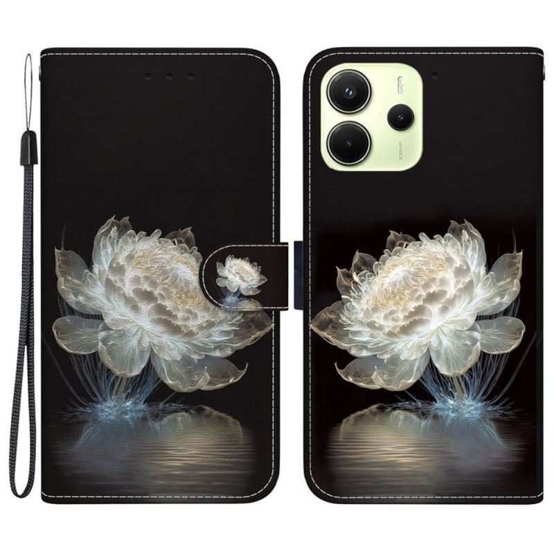 Bőrtok Xiaomi Redmi Note 14 4g Kristály Bazsarózsa