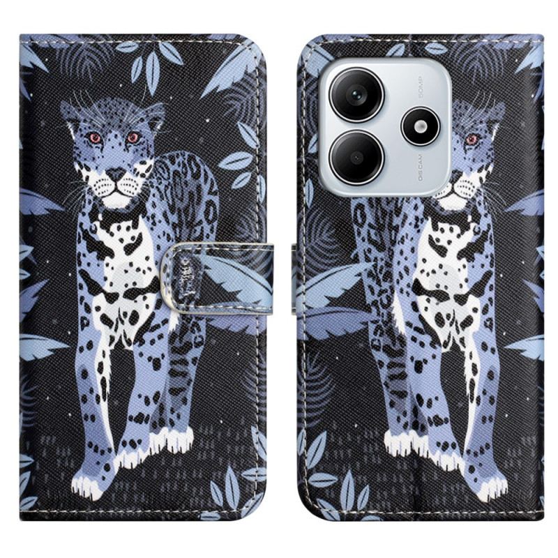 Bőrtok Xiaomi Redmi Note 14 4g Leopárd