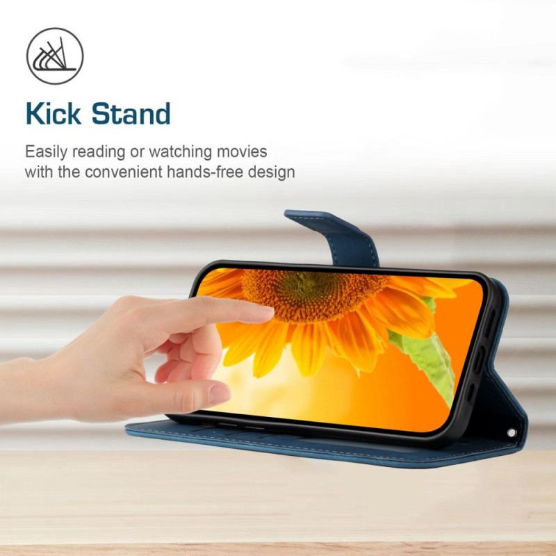 Bőrtok Xiaomi Redmi Note 14 4g Napraforgóminta Vállpánttal