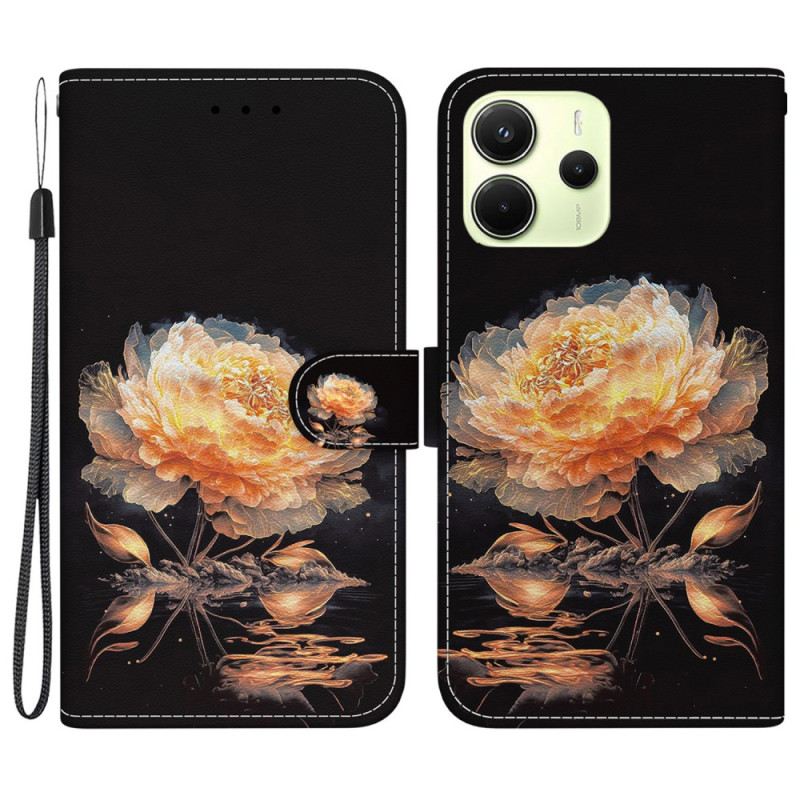 Bőrtok Xiaomi Redmi Note 14 4g Narancssárga Bazsarózsa