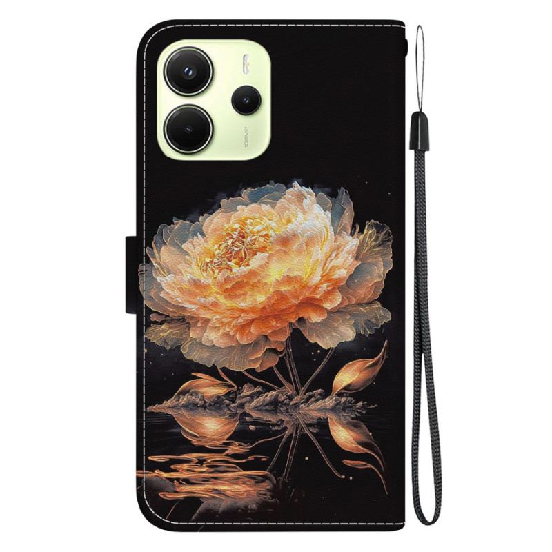 Bőrtok Xiaomi Redmi Note 14 4g Narancssárga Bazsarózsa