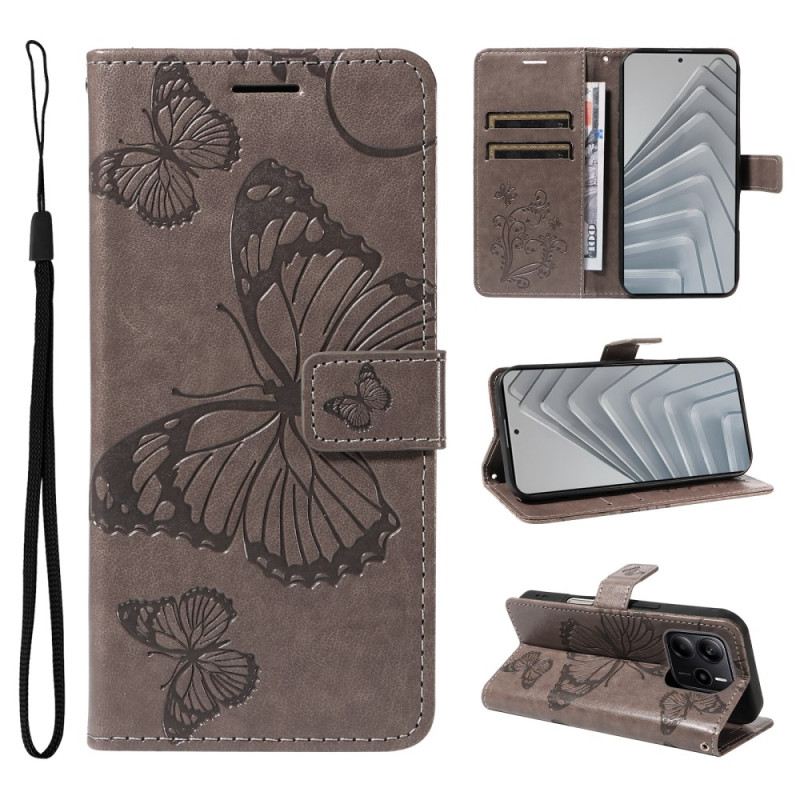 Bőrtok Xiaomi Redmi Note 14 4g Óriáspillangók