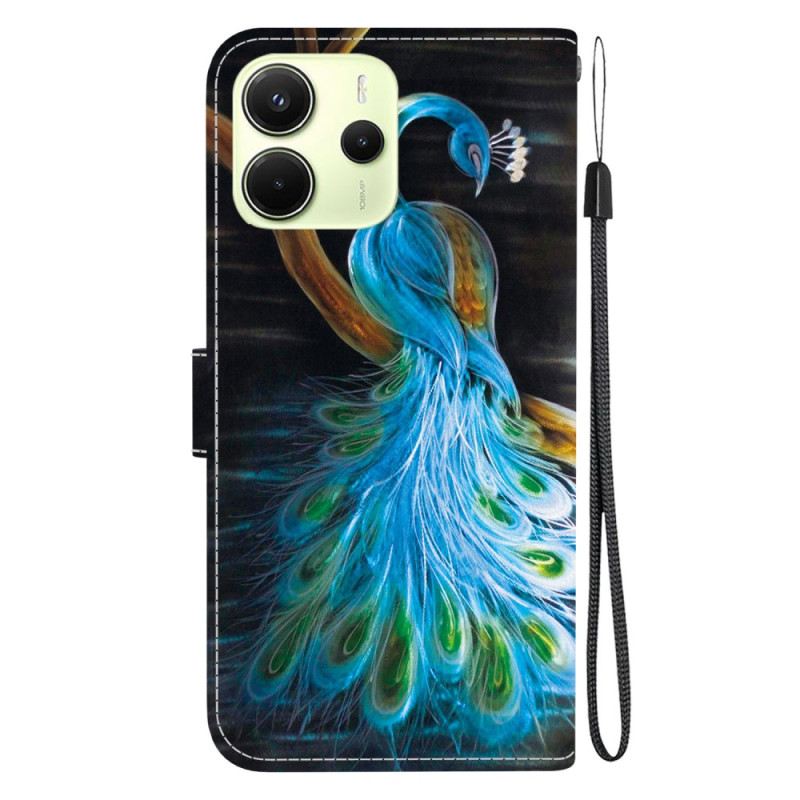 Bőrtok Xiaomi Redmi Note 14 4g Páva Minta