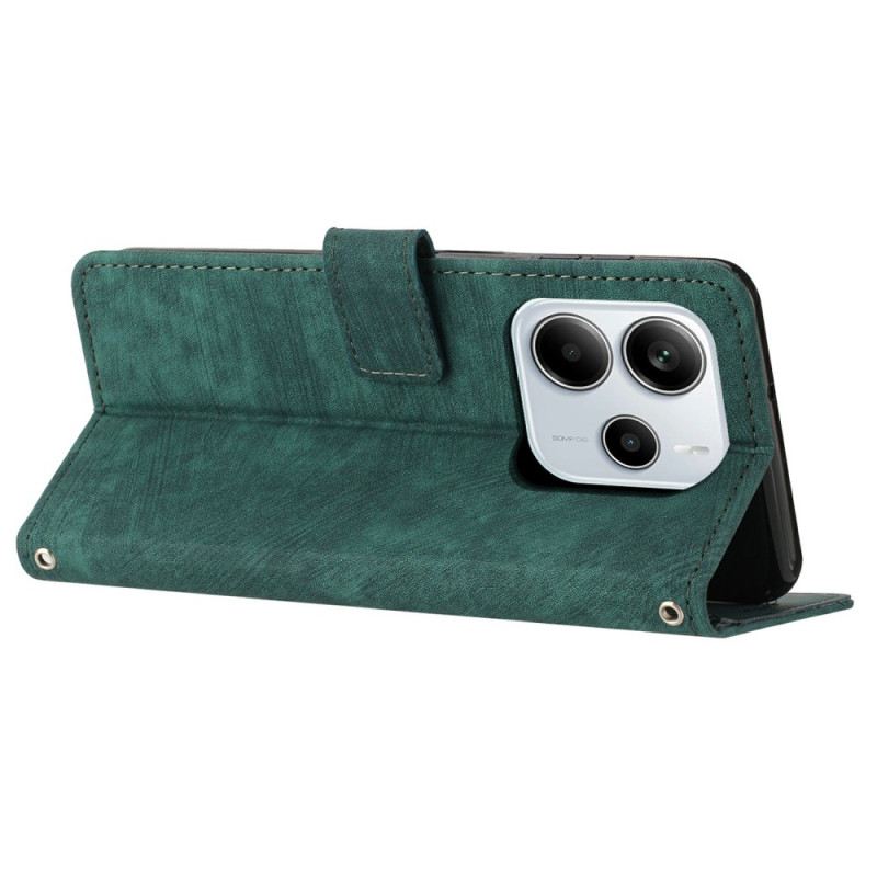 Bőrtok Xiaomi Redmi Note 14 4g Retro Vonalak Dizájnja