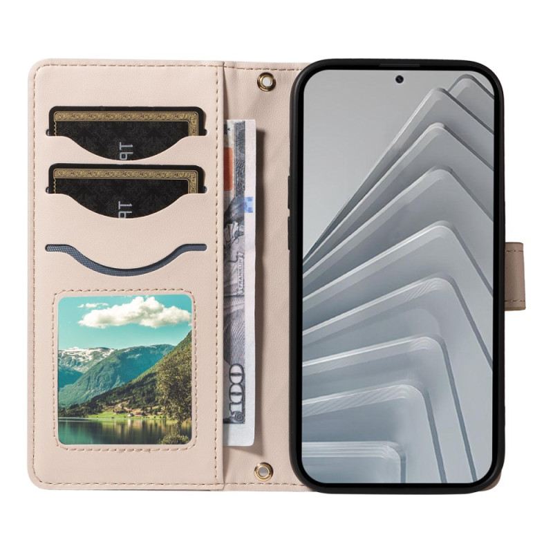 Bőrtok Xiaomi Redmi Note 14 4g Steppelt Pántos És Vállpántos