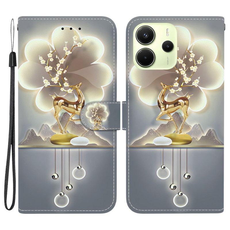 Bőrtok Xiaomi Redmi Note 14 4g Szarvasok