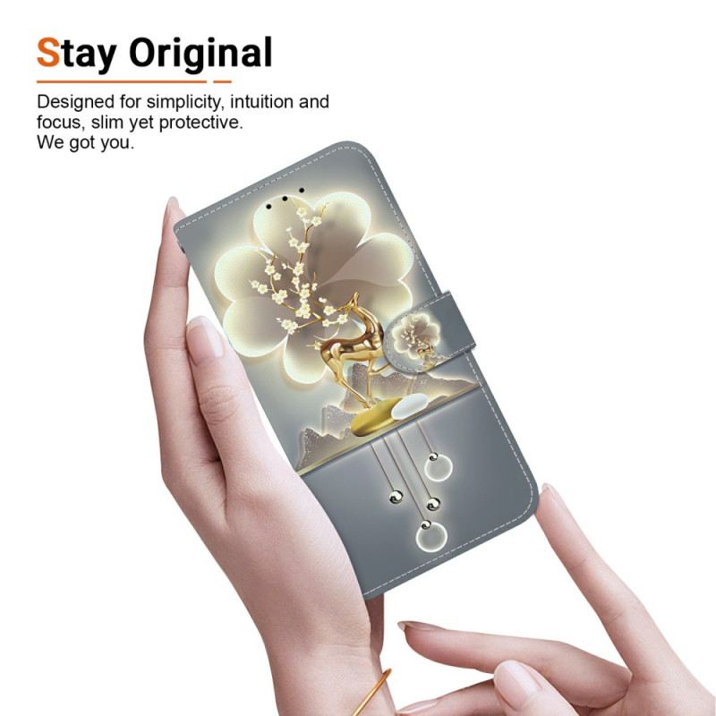 Bőrtok Xiaomi Redmi Note 14 4g Szarvasok