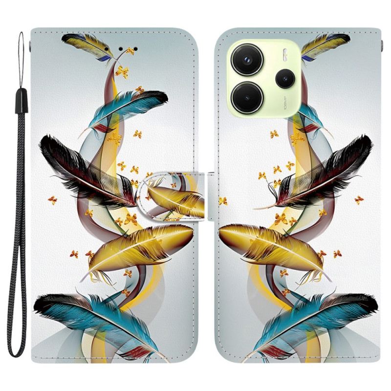 Bőrtok Xiaomi Redmi Note 14 4g Színes Tollak