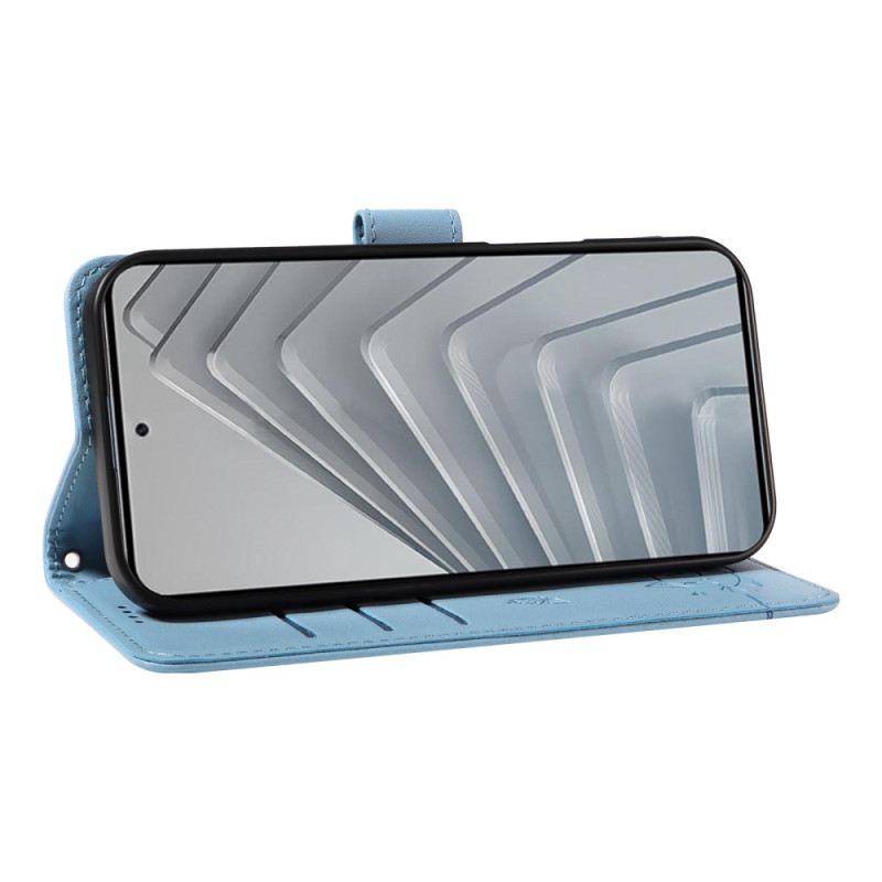 Bőrtok Xiaomi Redmi Note 14 4g Vidám Macska Pánttal