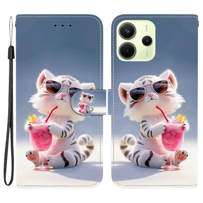 Bőrtok Xiaomi Redmi Note 14 4g Vidám Tigris