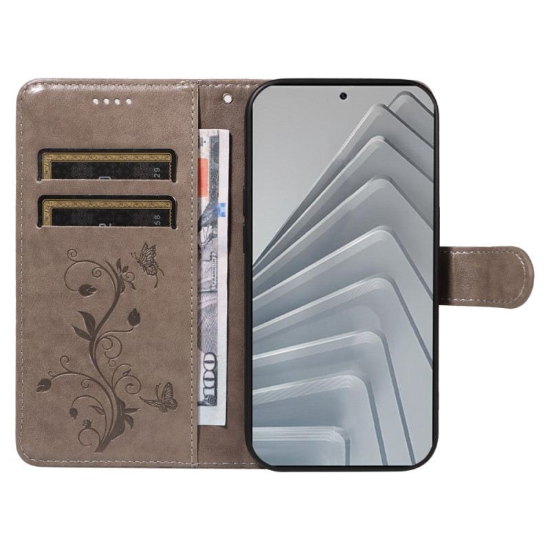 Bőrtok Xiaomi Redmi Note 14 4g Virágminták