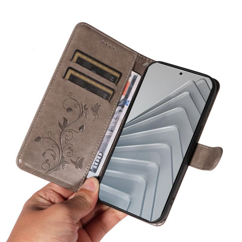 Bőrtok Xiaomi Redmi Note 14 4g Virágminták