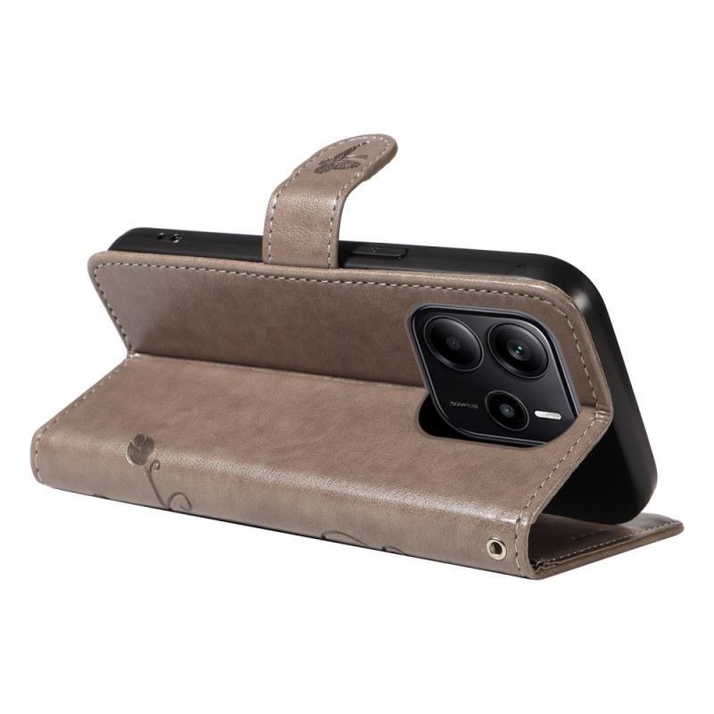 Bőrtok Xiaomi Redmi Note 14 4g Virágminták