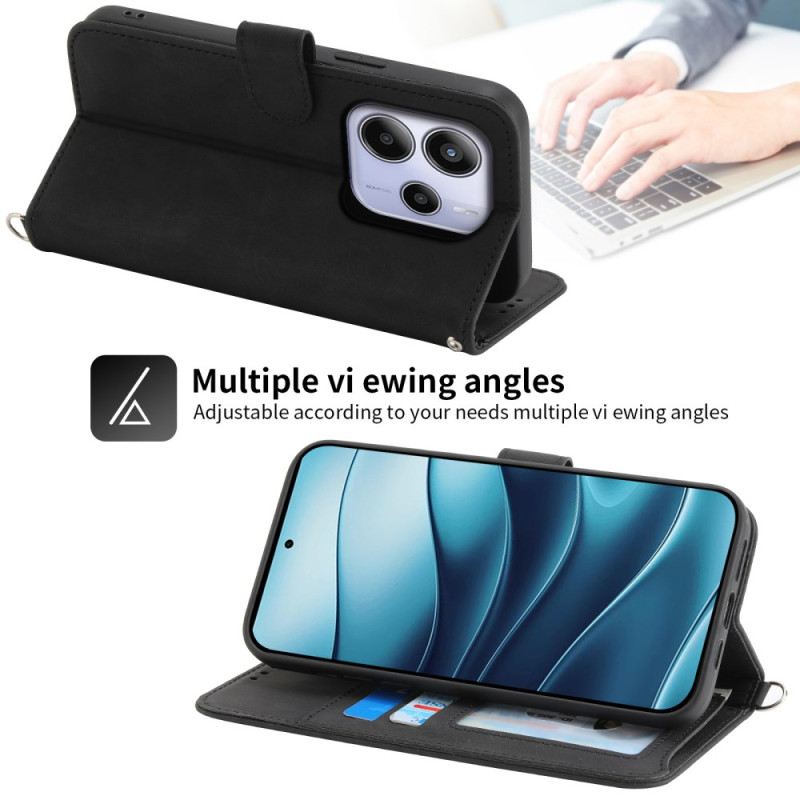 Bőrtok Xiaomi Redmi Note 14 4g Virágmintás És Pántos