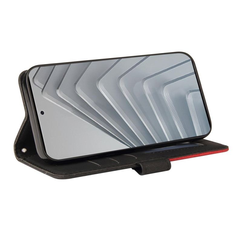 Kinyitható Bőrtok Xiaomi Redmi Note 14 4g Kétszínű Hullámos Vonalak