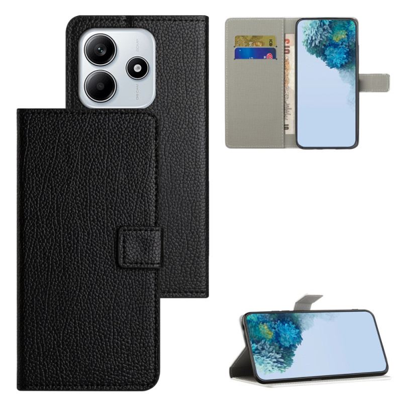 Kinyitható Bőrtok Xiaomi Redmi Note 14 4g Licsi Textúra