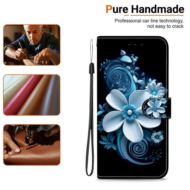 Kinyitható Bőrtok Xiaomi Redmi Note 14 4g Orchideák