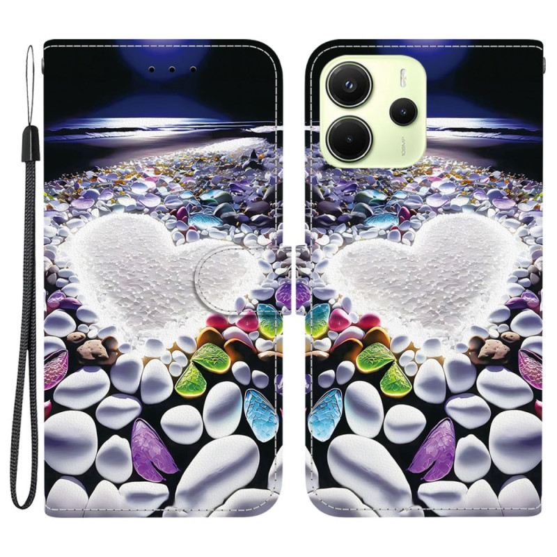 Kinyitható Tokok Xiaomi Redmi Note 14 4g Fehér Szív