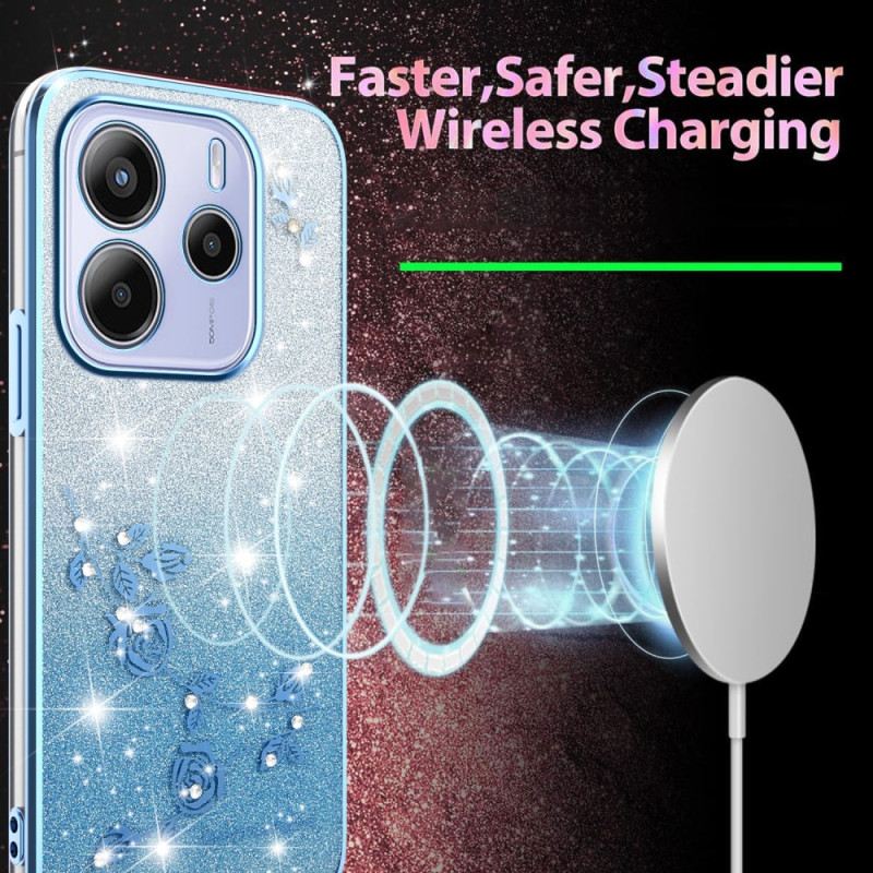 Telefontok Xiaomi Redmi Note 14 4g Színátmenetes Virágok Csillogás