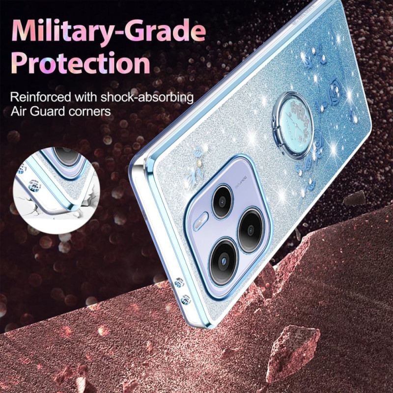 Tok Xiaomi Redmi Note 14 4g Strassz És Virág Gyűrűtartó