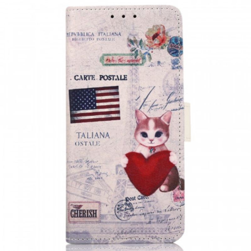 Fliptok / Bőrtok Sony Xperia Pro-I Utazó Cat