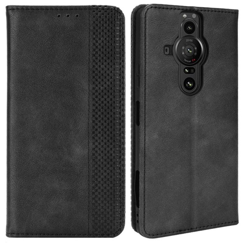 Fliptok Sony Xperia Pro-I Bőrtok Stilizált Vintage Bőrhatás