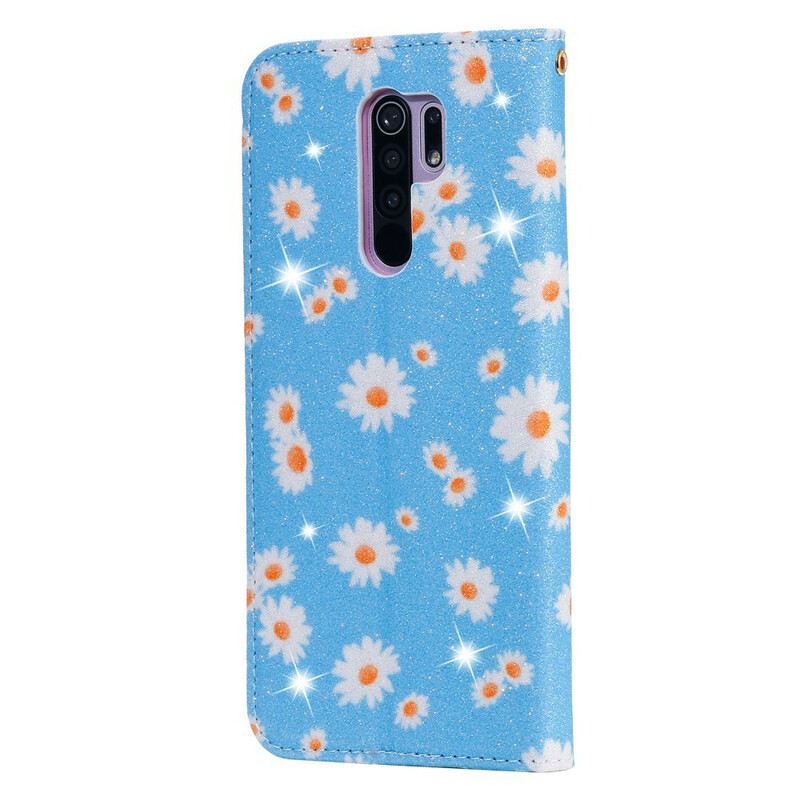 Fliptok Xiaomi Redmi 9 Bőrtok Százszorszépek