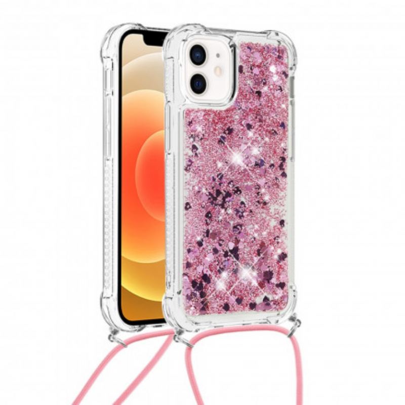 Tok iPhone 12 Mini Flitterek És Húzózsinór