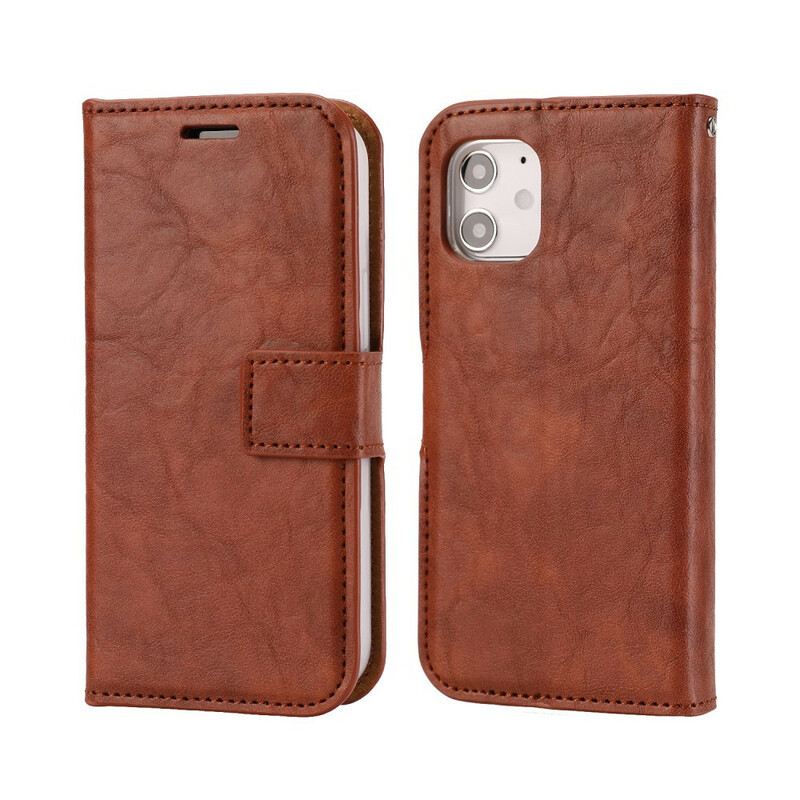 Tok iPhone 12 Mini Levehető Distressed Leather Stílus