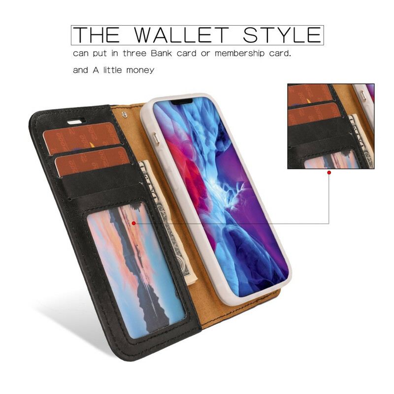 Tok iPhone 12 Mini Levehető Distressed Leather Stílus