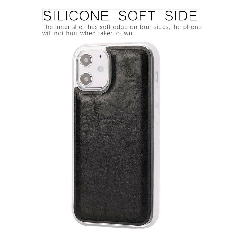 Tok iPhone 12 Mini Levehető Distressed Leather Stílus