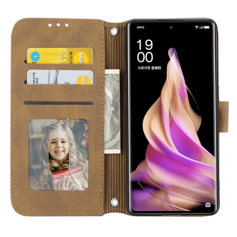 Bőrtok Oppo Reno 13 5g Dupla Fríz Pánttal