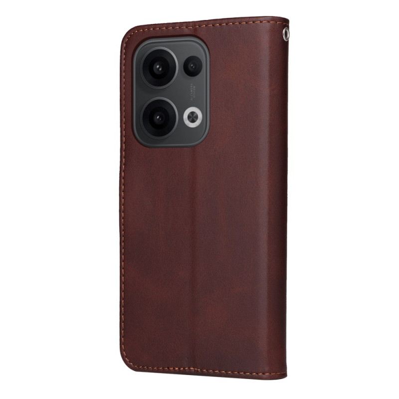 Bőrtok Oppo Reno 13 5g Egyszínű Bőrhatású Pánt