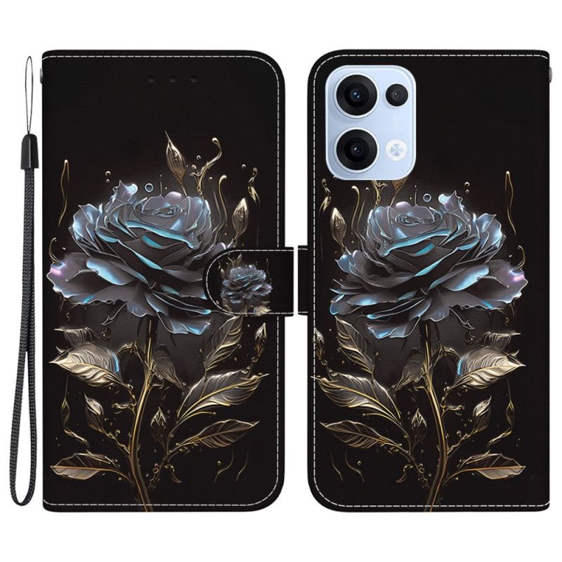 Bőrtok Oppo Reno 13 5g Fekete Rózsa