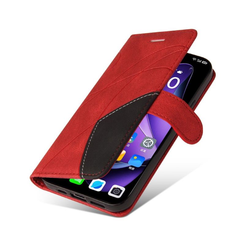 Bőrtok Oppo Reno 13 5g Kétszínű Hullámos Vonalak