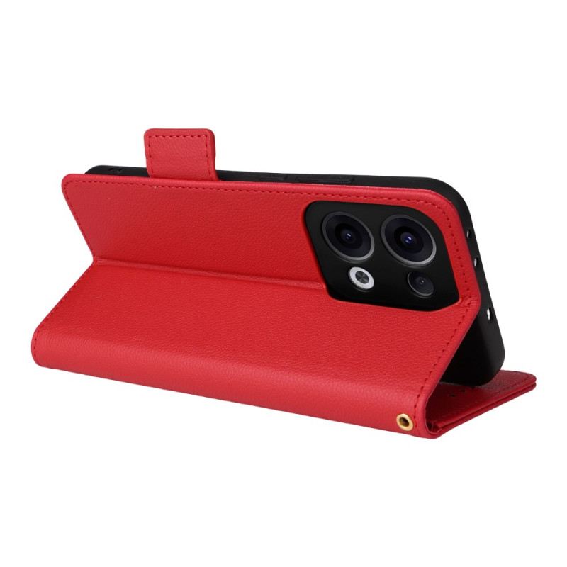 Bőrtok Oppo Reno 13 5g Licsi Műbőr Szíj